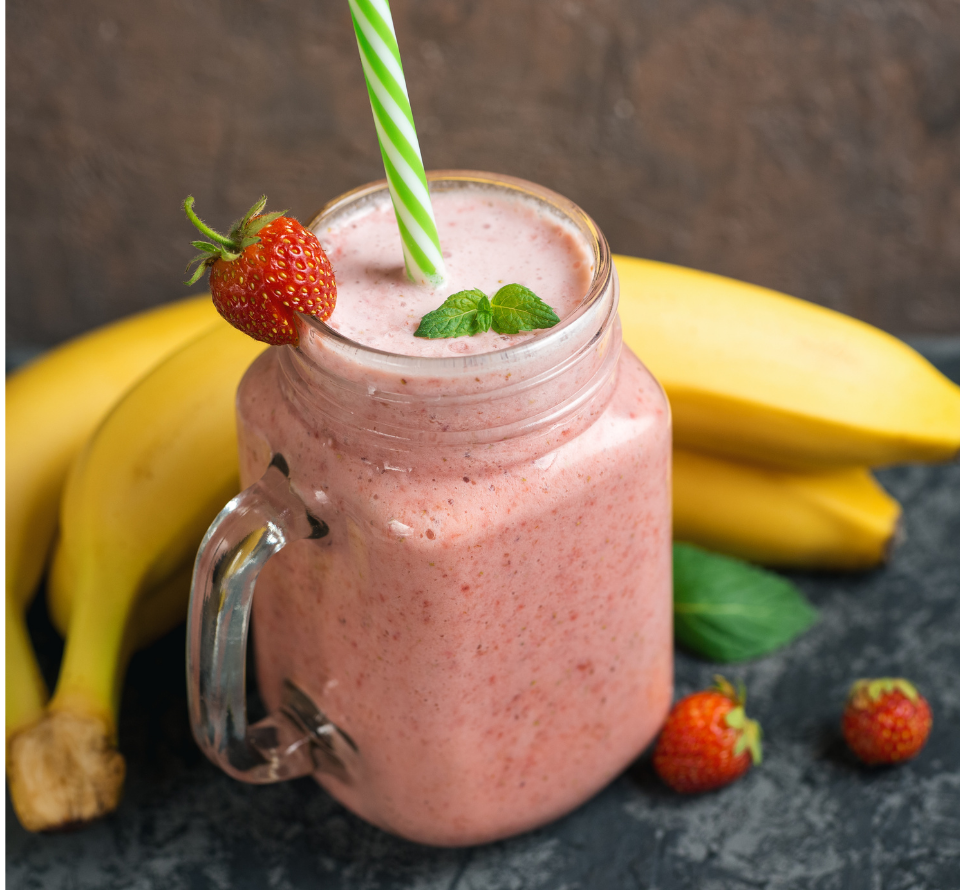 Strawberry Banana Mint Smoothie